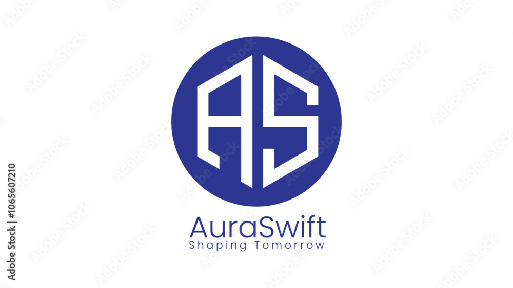 Fototapeta premium Alphabet letter logo AS with circle , 