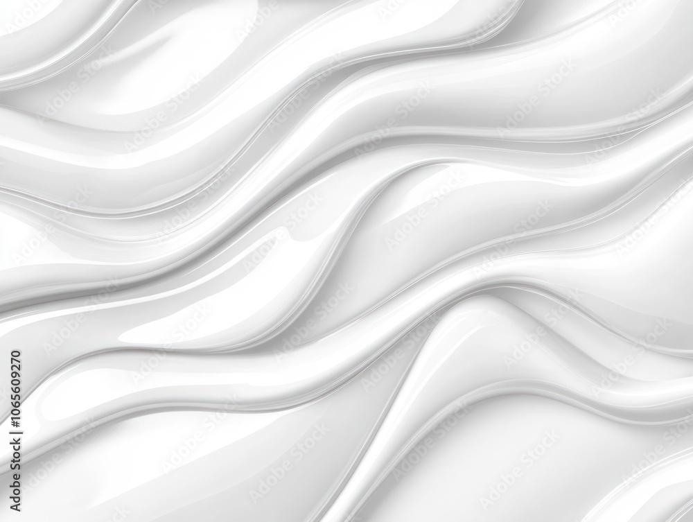 Obraz premium Abstract white waves creating a smooth, glossy surface texture.