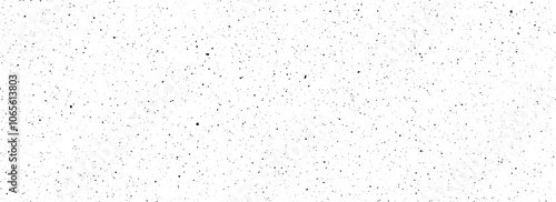 Black and white dirty dot seamless pattern. Grunge dripped splashed sprinkles, particles, dust wallpaper. Distress noise grain repeated background. Random mottled gritty overlay texture. Vector