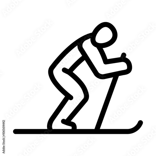 skiing winter sport line icon vector. skiing winter sport sign. isolated contour symbol black illustration