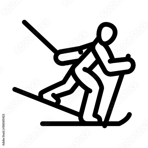 cross country skiing winter sport line icon vector. cross country skiing winter sport sign. isolated contour symbol black illustration