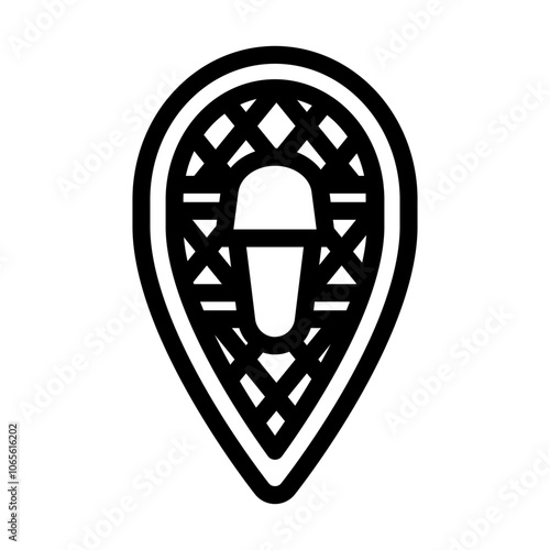 snowshoeing winter sport line icon vector. snowshoeing winter sport sign. isolated contour symbol black illustration