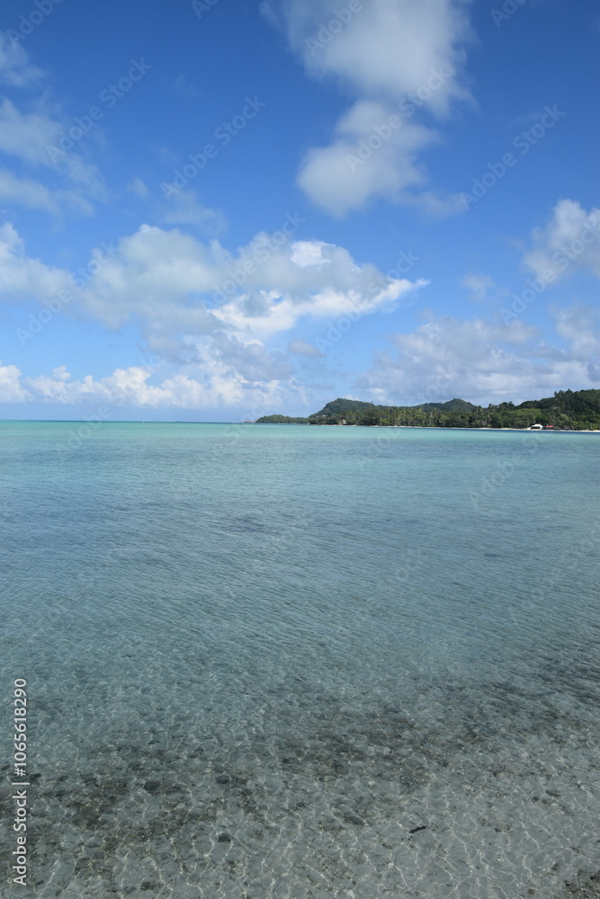 Fototapeta premium The tropical white sand beaches of Bora Bora in French Polynesia