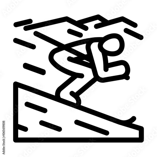 alpine skiing winter sport line icon vector. alpine skiing winter sport sign. isolated contour symbol black illustration