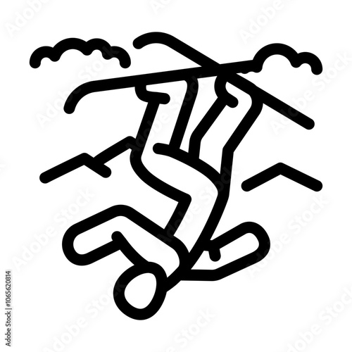 freestyle skiing winter sport line icon vector. freestyle skiing winter sport sign. isolated contour symbol black illustration