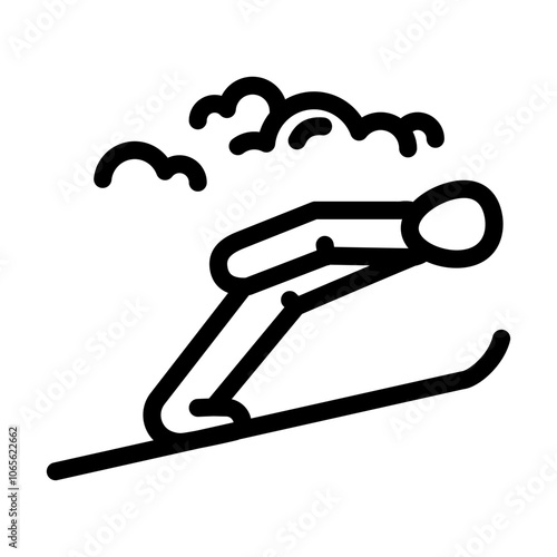ski jumping winter sport line icon vector. ski jumping winter sport sign. isolated contour symbol black illustration
