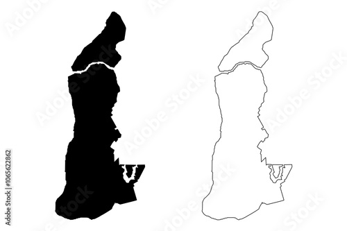 Belem City (Federative Republic of Brazil, Para State) map vector illustration, scribble sketch City of Bethlehem map