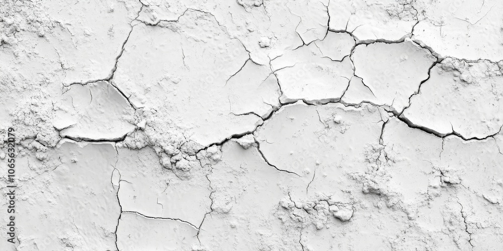 Obraz premium Abstract cracked white surface with organic patterns creating a textured aesthetic