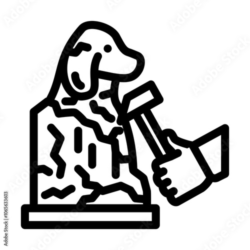 ice sculpting winter sport line icon vector. ice sculpting winter sport sign. isolated contour symbol black illustration