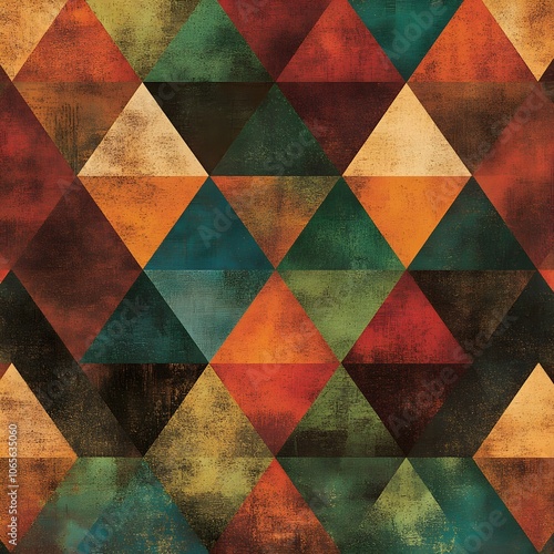 Abstract Geometric Pattern in Warm Colors