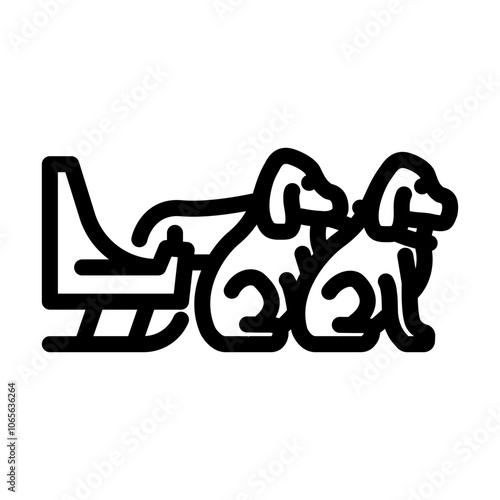 sled dog racing winter sport line icon vector. sled dog racing winter sport sign. isolated contour symbol black illustration