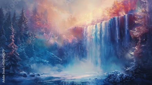 Wallpaper Mural Winter Wonderland Waterfall Torontodigital.ca