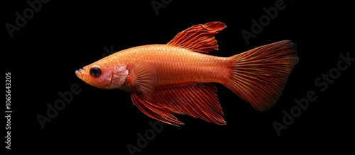 Isolate Fighting Fish On Black Background