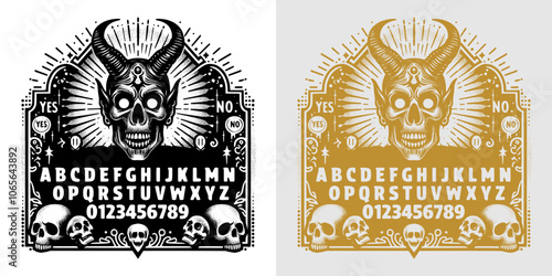 hand-drawn ouija style