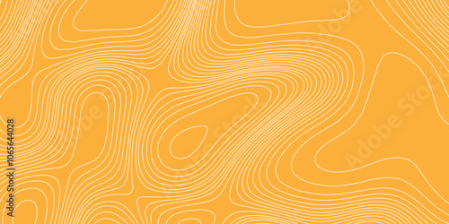 Lines topographic terrain map seamless pattern contours trail geographic relief vector background, abstract white and orange topography map wavy lines ornament design curved reliefs background, 