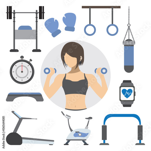 woman with dumbbells