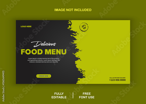 Food menu banner social media post template design vector