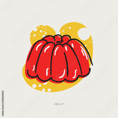 Jelly, freehand-style drawing in Doodle style.
