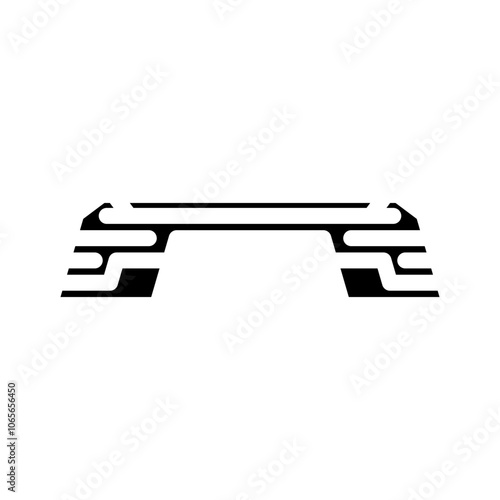 step platform fitness tool glyph icon vector. step platform fitness tool sign. isolated symbol illustration