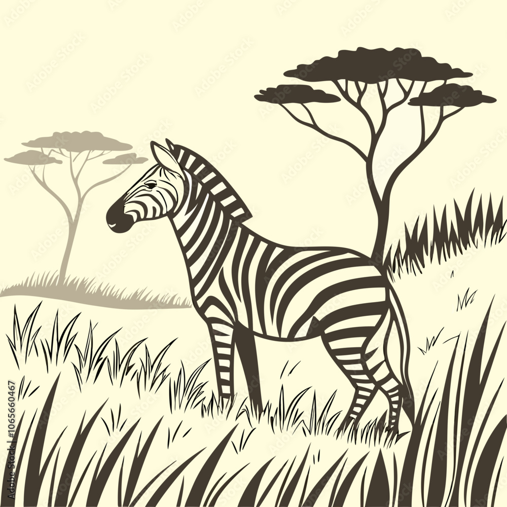 Obraz premium zebra in the grass