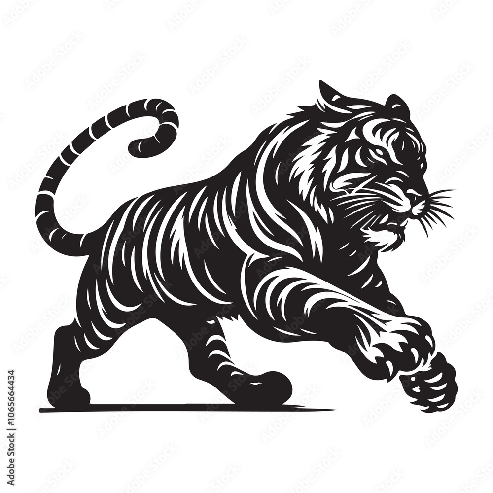 Obraz premium A Tiger Silhouette Vector