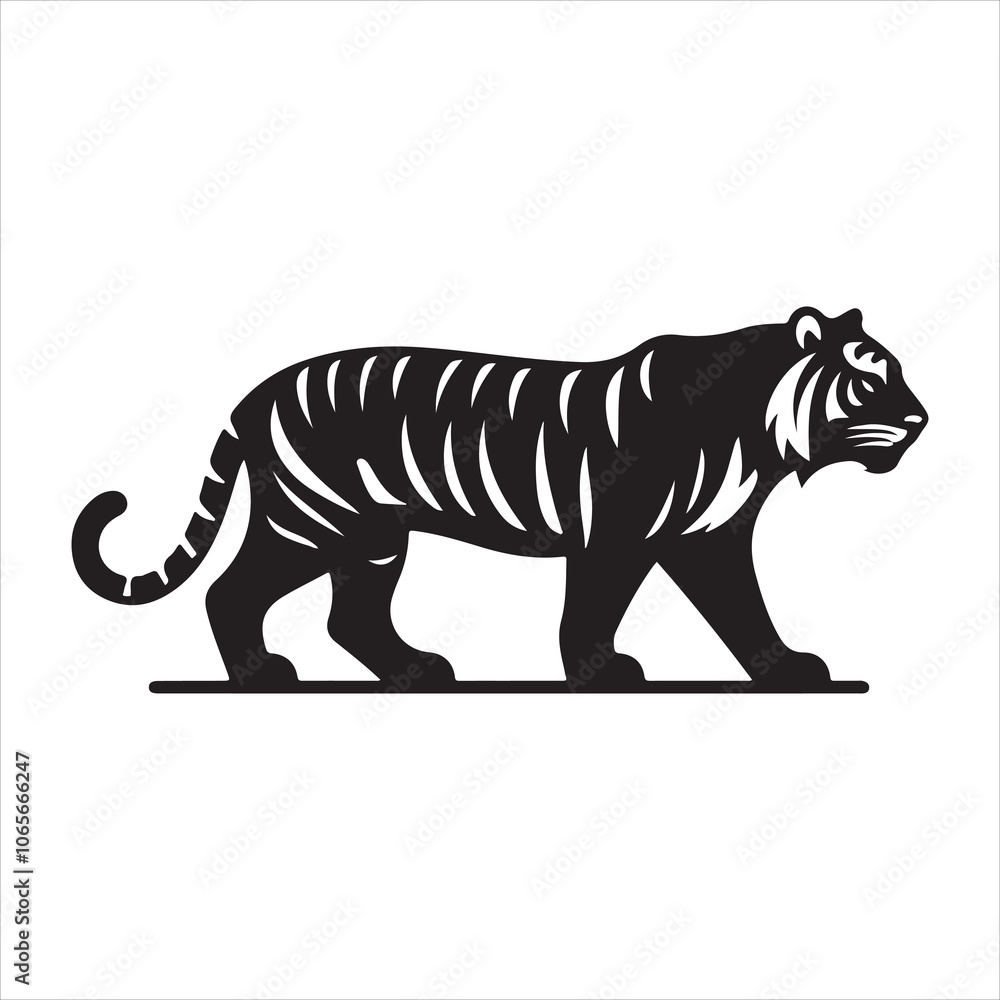 Obraz premium A Tiger Silhouette Vector