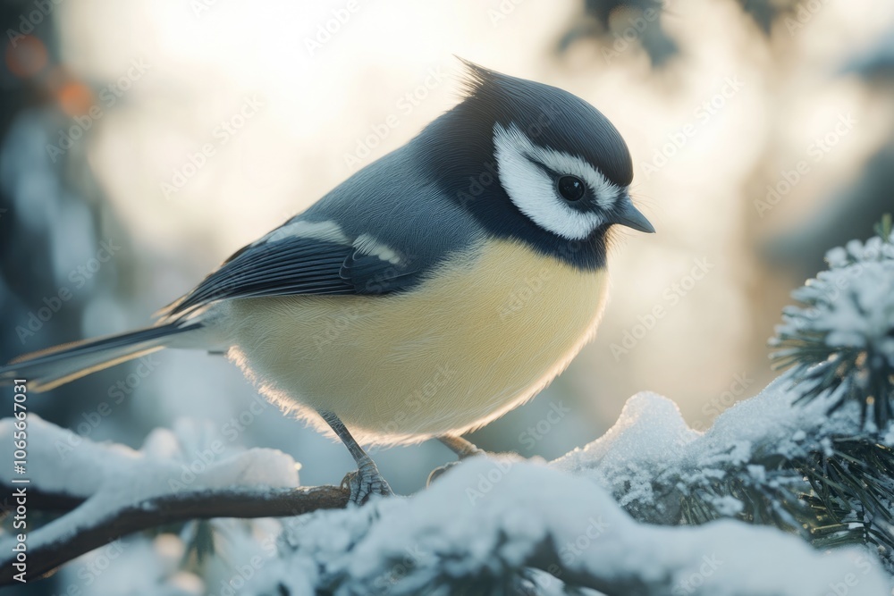 Fototapeta premium bird great titmouse in winter time