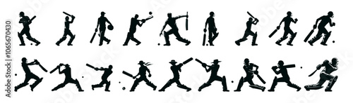 Cricket Batsman Silhouette - Sports Action