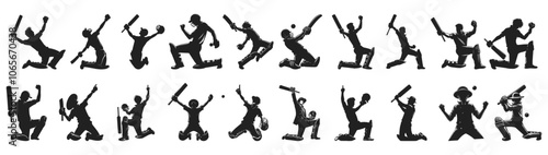 Cricket Batsman Silhouette - Sports Action