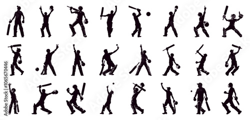 Cricket Batsman Silhouette - Sports Action