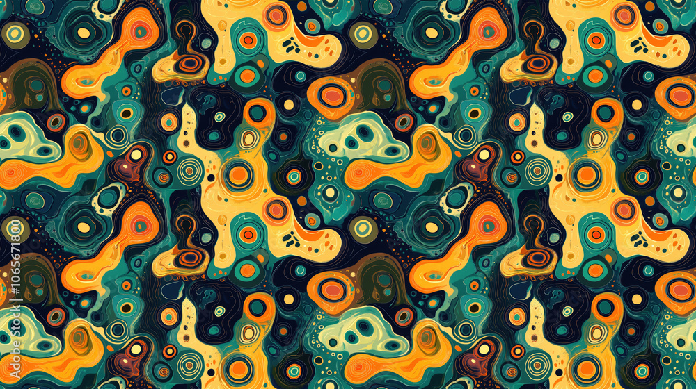 Naklejka premium Watercolor seamless pattern featuring vibrant exotic fish swimming among coral reefs ideal for summer themed designs