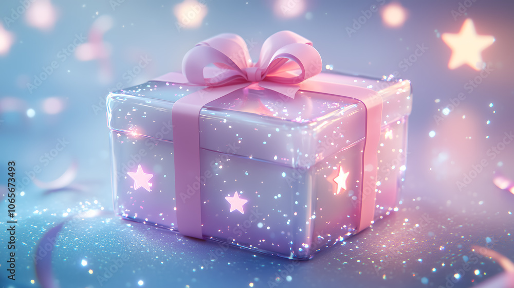 Magical Crystal Gift Box with Stars and Sparkles Magical Crystal Gift Box with Stars and Sparkles
