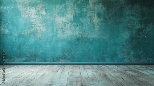 Wallpaper Mural dark green, turquoise, blue tones, smudged, painted with paint on the wall, rough edges, dark corners, dark shadows, deep, high resolution, high detail, high quality, high definition, hyper realistic, Torontodigital.ca