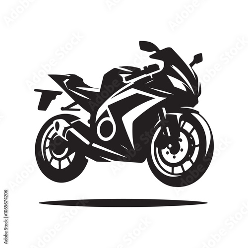 Dynamic Sportbike Silhouette Vector Illustrations for Motorsports Designs