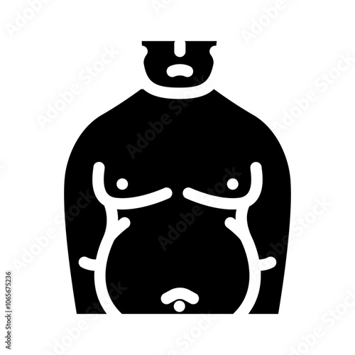 obesity man disease glyph icon vector. obesity man disease sign. isolated symbol illustration