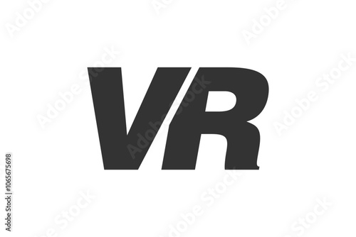 VR Techno Editable Font Logo For Corporate Branding. Bold, Futuristic Design With Unique Typographic Ideas. Minimal Custom Type And Dynamic Letter