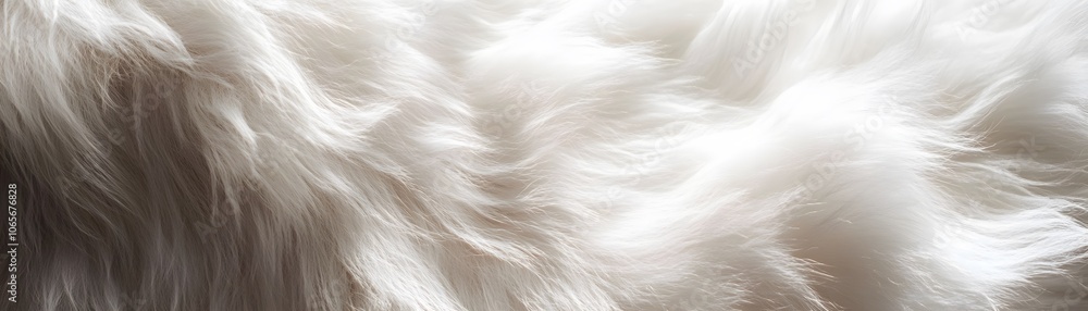 Fototapeta premium Close-up of White Fur with Subtle Light and Shadow Variations