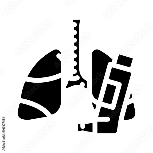asthma man disease glyph icon vector. asthma man disease sign. isolated symbol illustration