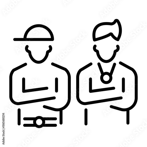 A line style icon of bboy dancers team 