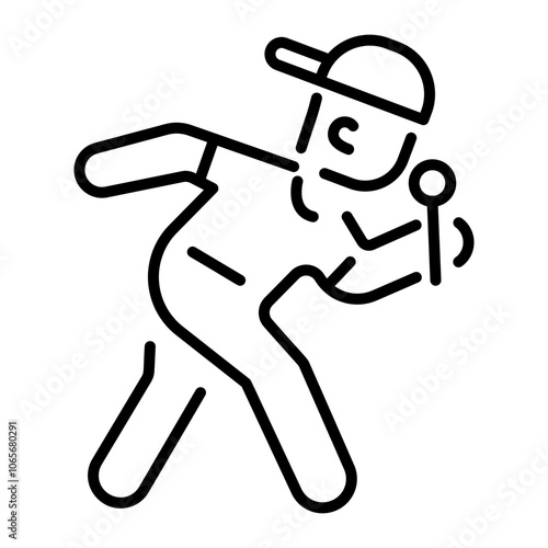 An outline icon of a singer performing with a microphone