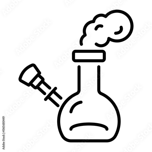 Smoking bong icon in line style 