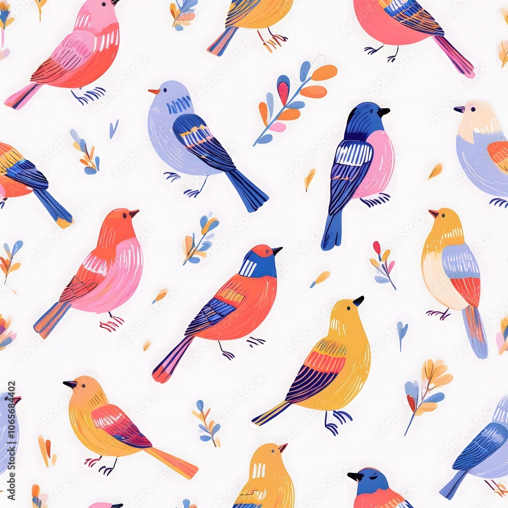 Colorful bird gang
