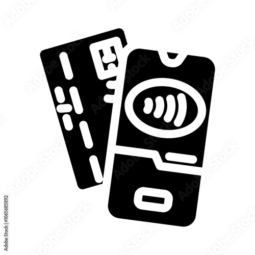 phone tapping card glyph icon vector. phone tapping card sign. isolated symbol illustration