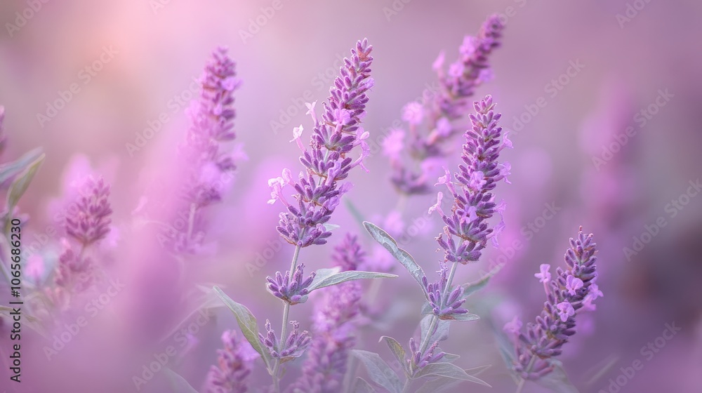 Obraz premium A close-up of lavender flowers in soft, dreamy hues.