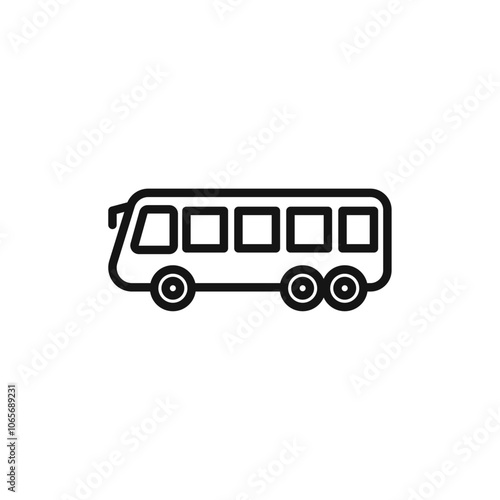 Bus icon Thin line flat illustration