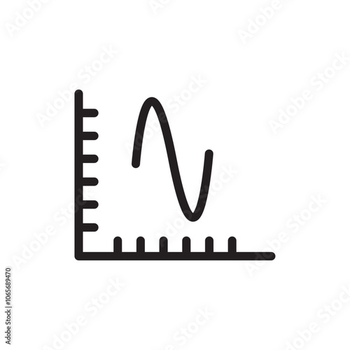 Chart icon Thin line flat illustration