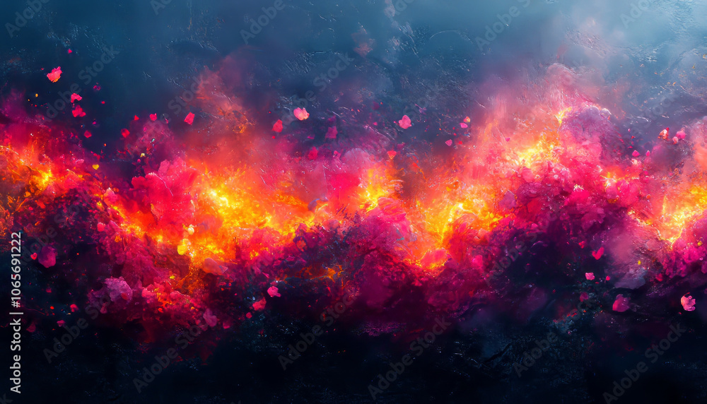 Naklejka premium Vibrant nebula in background
