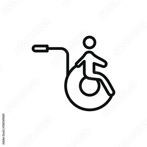 Disable icon Thin line flat illustration