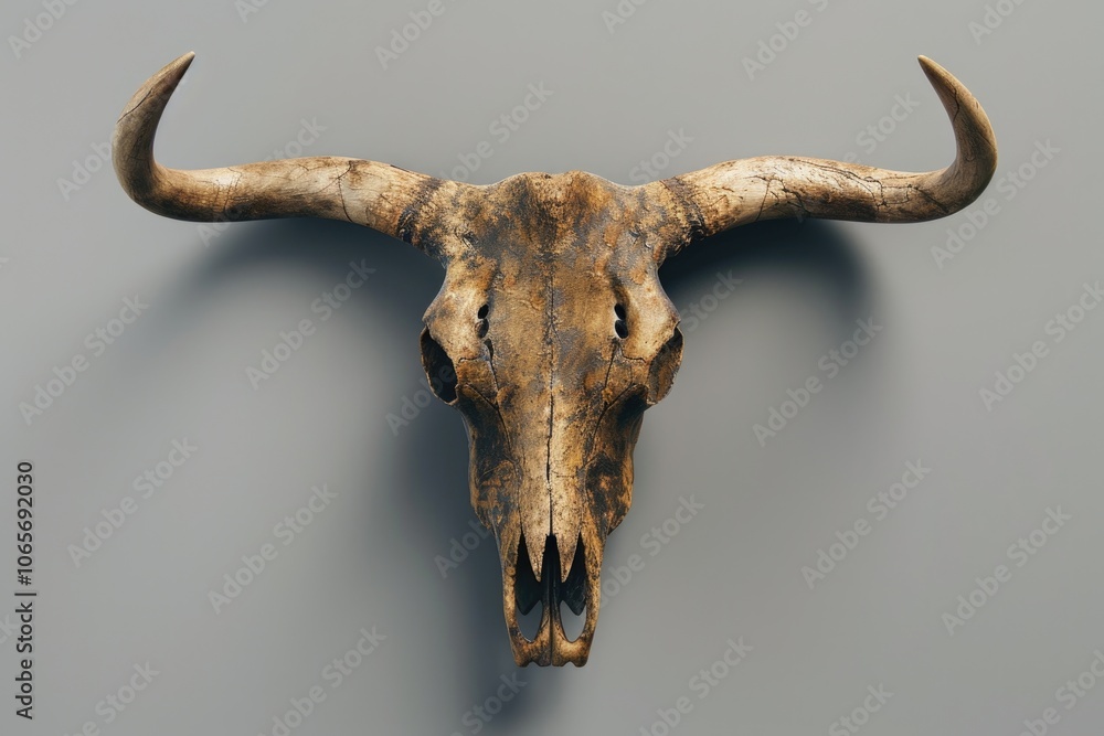 Fototapeta premium bull bull skull top view isolated
