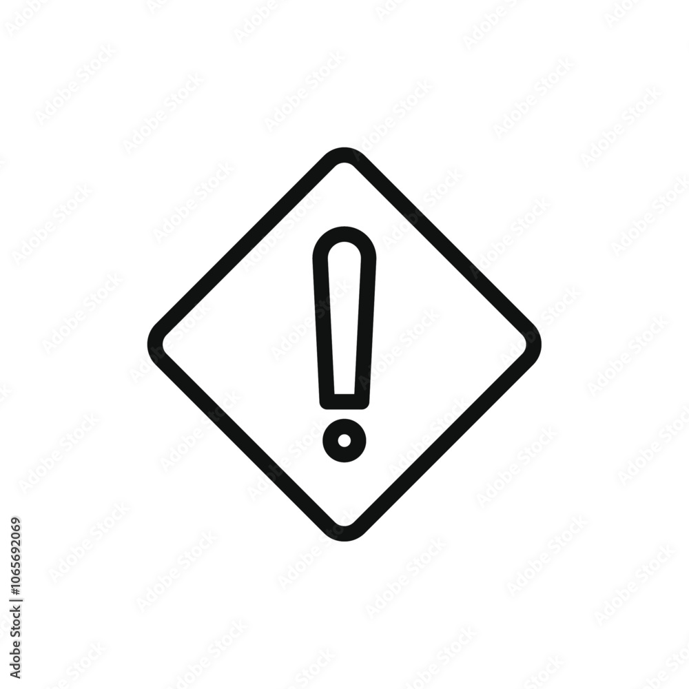 Exclamation icon Thin line flat illustration Exclamation icon Thin line flat illustration